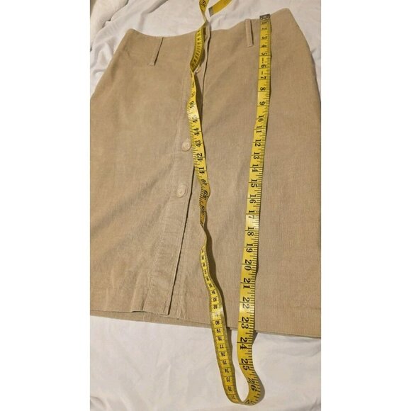 Express Corduroy Skirt Size Small Beige Cotton Spandex Button Down Preppy - Picture 7 of 7